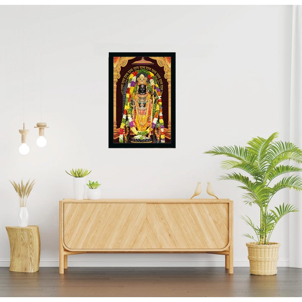 Clasymist Ayodhya ram lalla Painting with Synthetic Photo Frame (Multicolor)