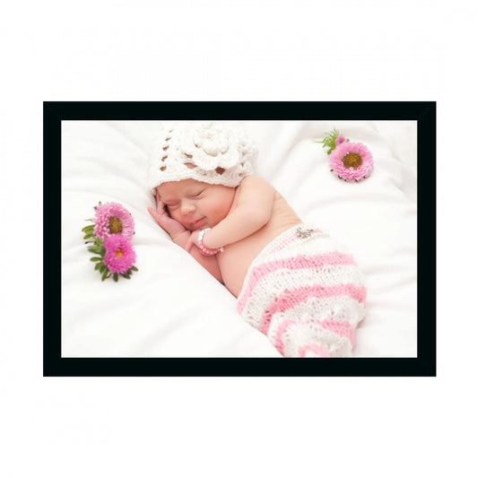 Clasymist Baby Photo Painting with Synthetic Photo Frame (Multicolor)