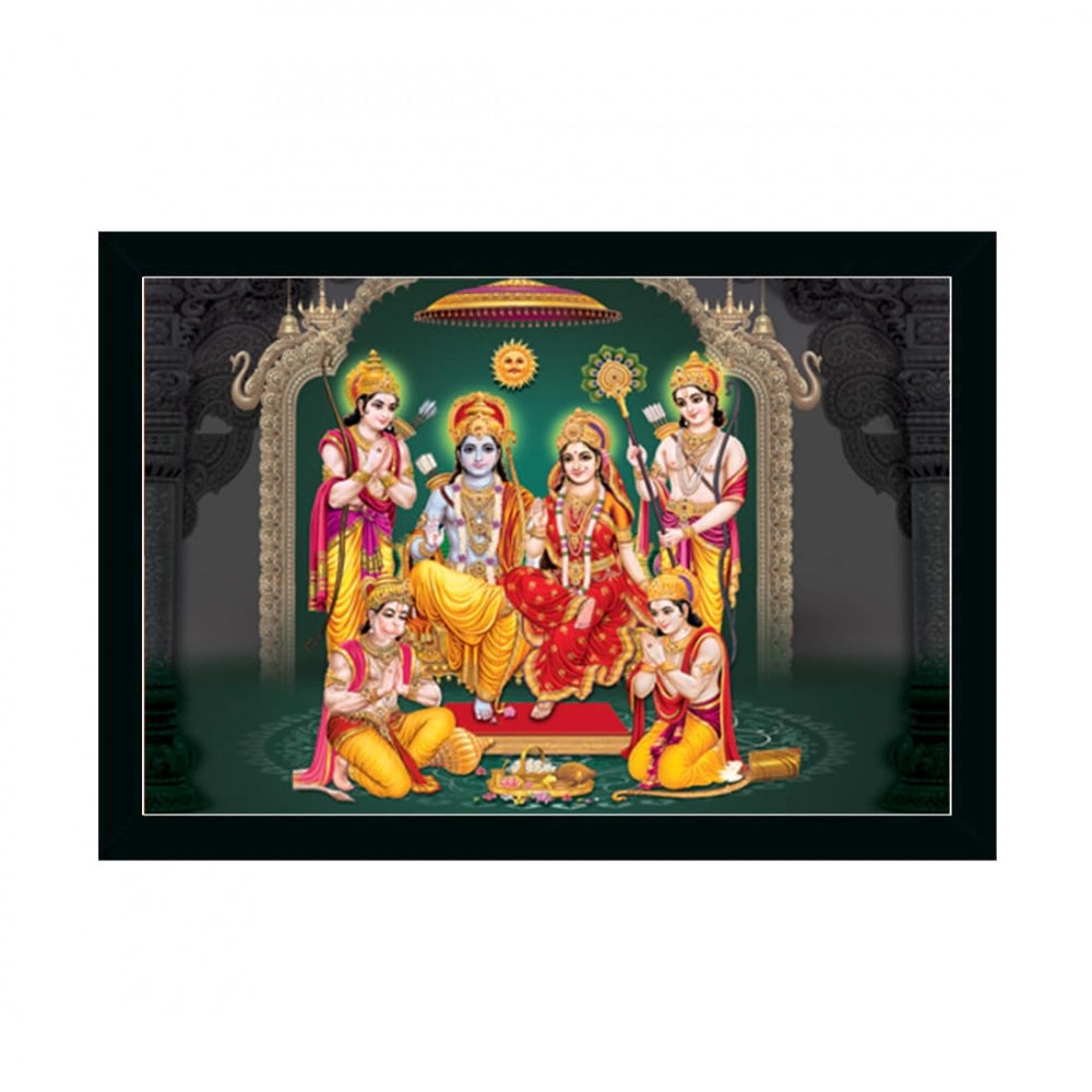 Clasymist Ayodhya Ram Mandir Painting with Synthetic Photo Frame (Multicolor)