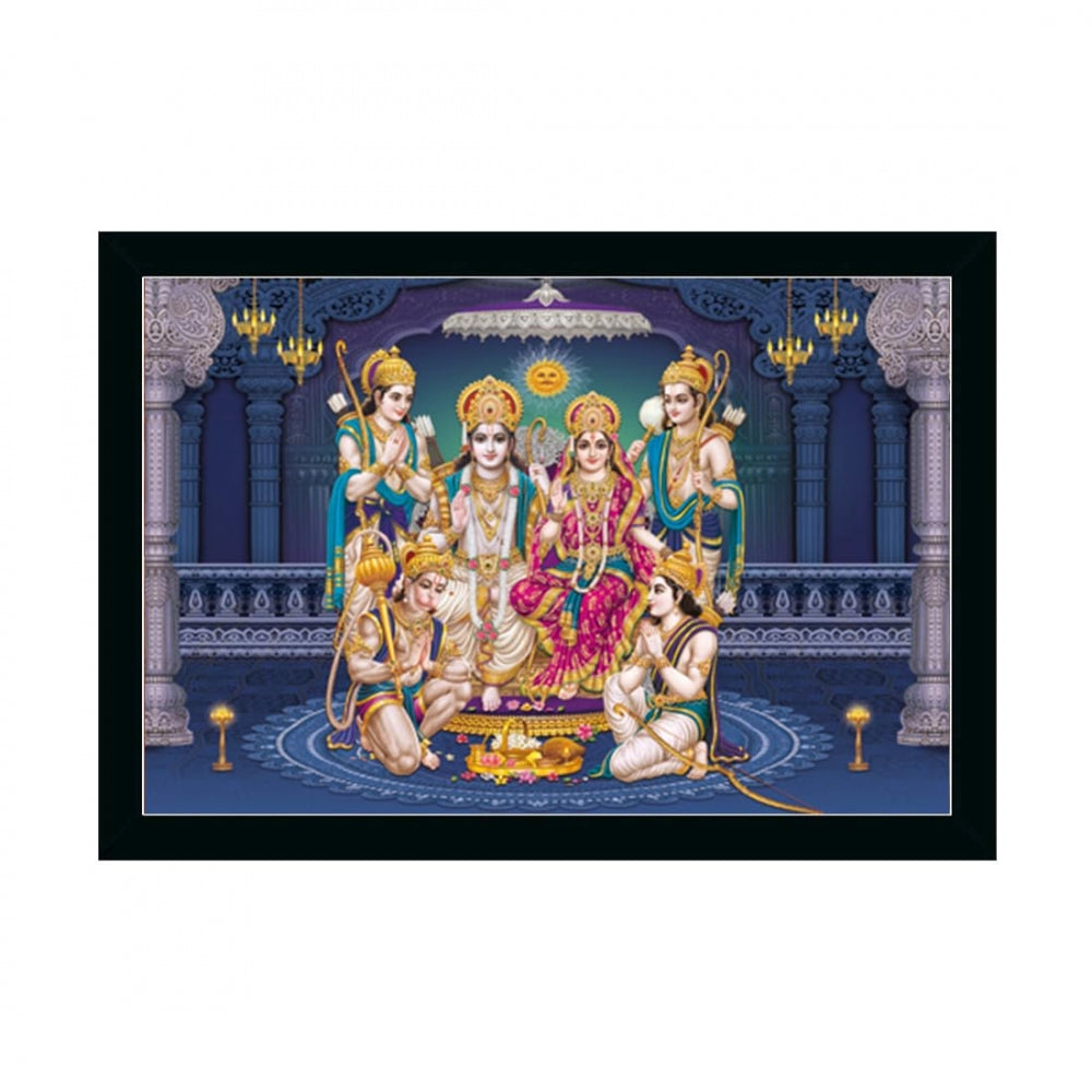 Clasymist Ayodhya Ram Mandir Painting with Synthetic Photo Frame (Multicolor)