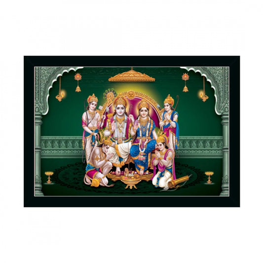 Clasymist Ayodhya Ram Mandir Painting with Synthetic Photo Frame (Multicolor)