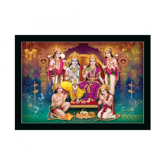 Clasymist Ayodhya Ram Mandir Painting with Synthetic Photo Frame (Multicolor)