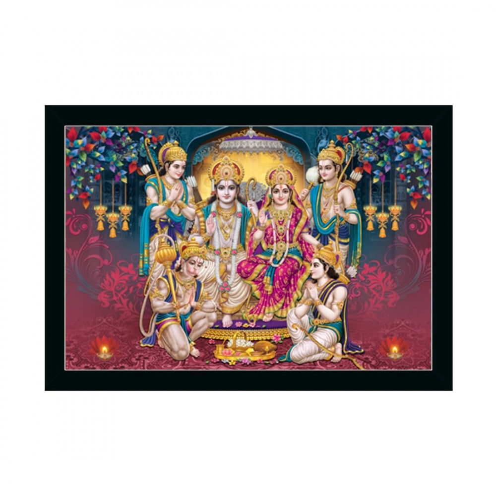 Clasymist Ayodhya Ram Mandir Painting with Synthetic Photo Frame (Multicolor)