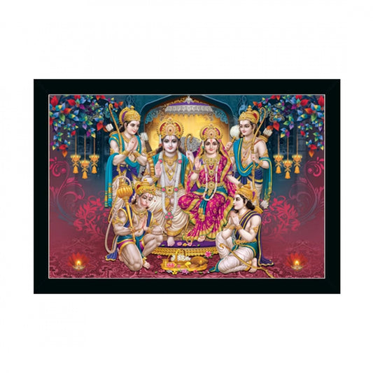 Clasymist Ayodhya Ram Mandir Painting with Synthetic Photo Frame (Multicolor)