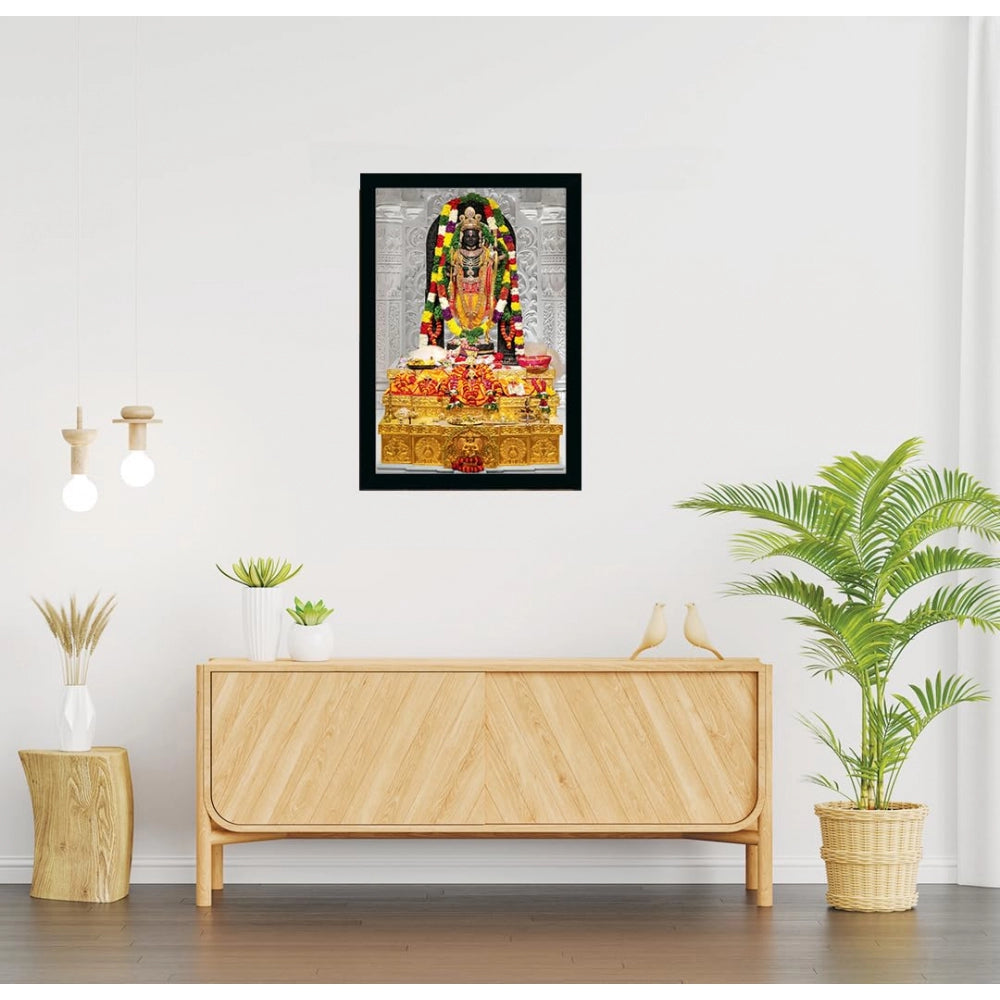 Clasymist Ayodhya ram lalla Painting with Synthetic Photo Frame (Multicolor)