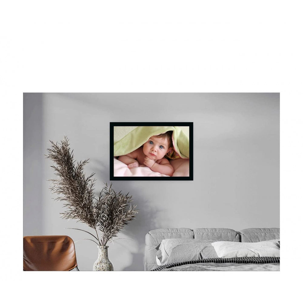 Clasymist Baby Photo Painting with Synthetic Photo Frame (Multicolor)