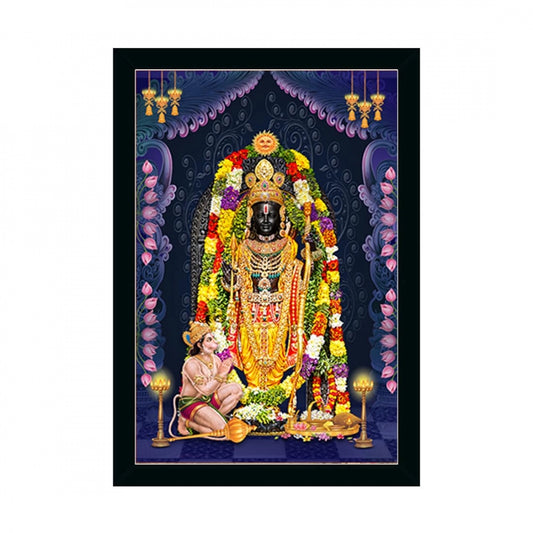 Clasymist yodhya ram lalla Painting with Synthetic Photo Frame (Multicolor)