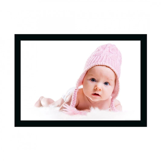 Clasymist Baby Photo Painting with Synthetic Photo Frame (Multicolor)