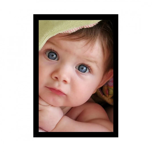 Clasymist Baby Photo Painting with Synthetic Photo Frame (Multicolor)