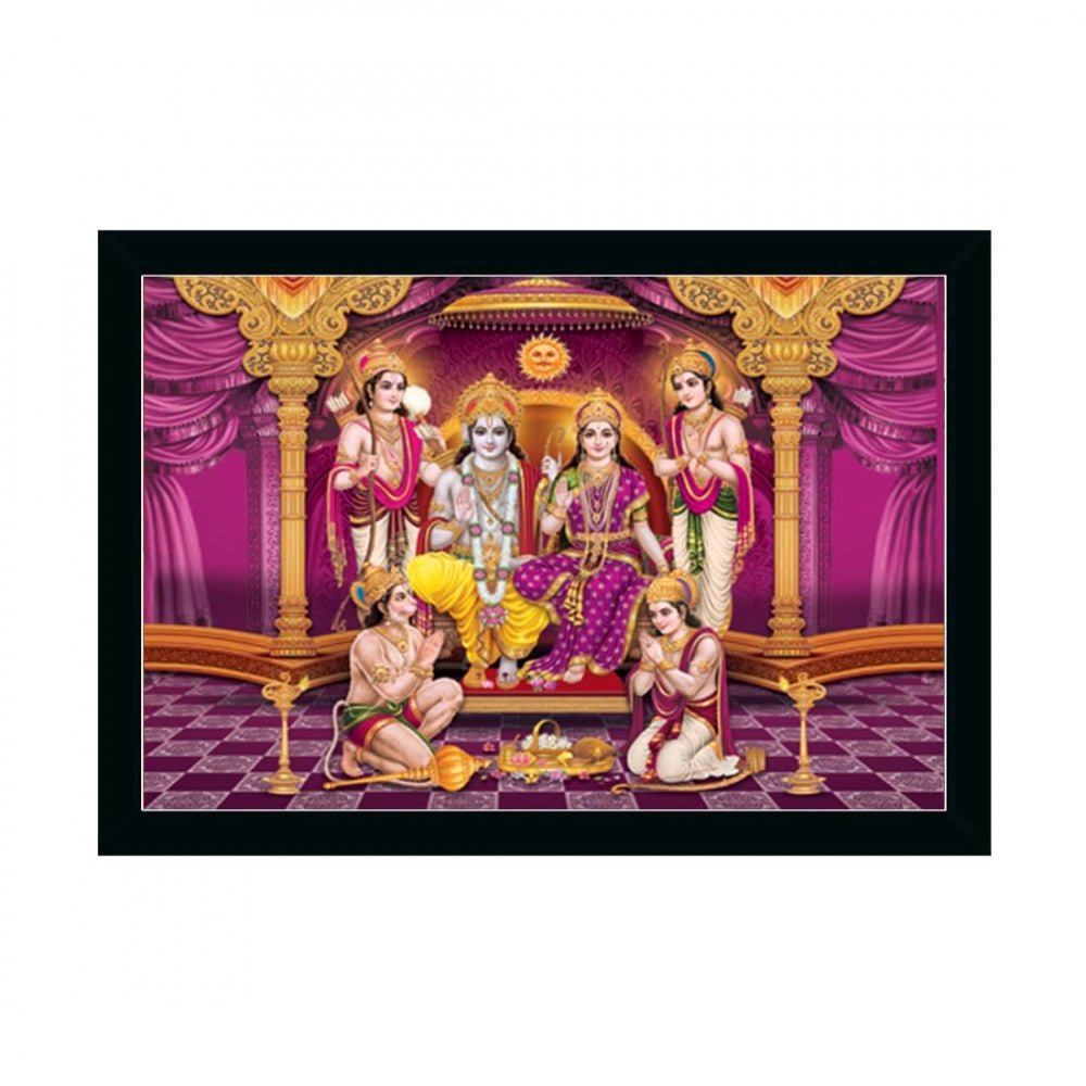 Clasymist Ayodhya Ram Mandir Painting with Synthetic Photo Frame (Multicolor)