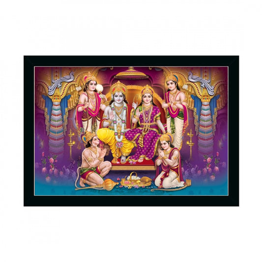 Clasymist Ayodhya Ram Mandir Painting with Synthetic Photo Frame (Multicolor)