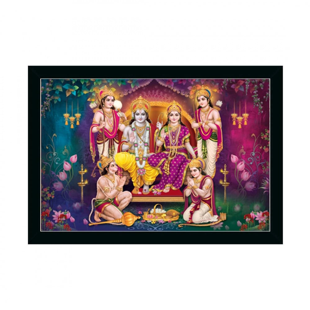 Clasymist Ayodhya Ram Mandir Painting with Synthetic Photo Frame (Multicolor)