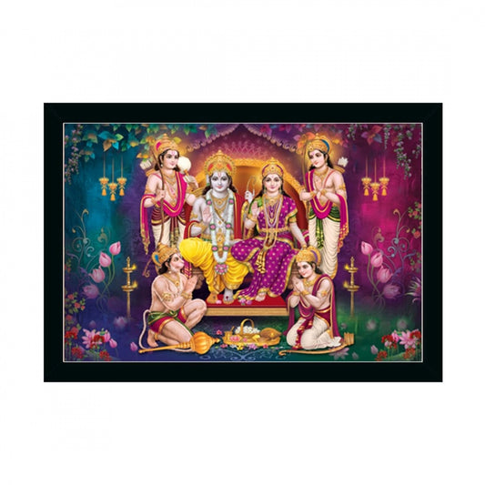 Clasymist Ayodhya Ram Mandir Painting with Synthetic Photo Frame (Multicolor)