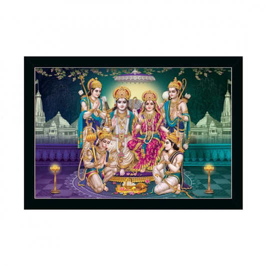 Clasymist Ayodhya Ram Mandir Painting with Synthetic Photo Frame (Multicolor)