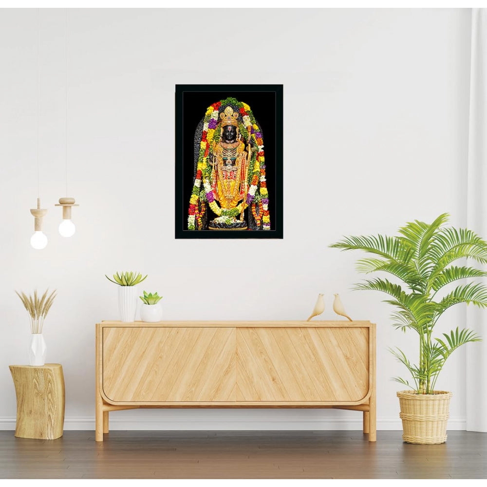 Clasymist Ayodhya ram lalla Painting with Synthetic Photo Frame (Multicolor)