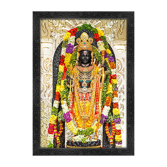 Clasymist Ayodhya ram lalla Painting with Synthetic Photo Frame (Multicolor)