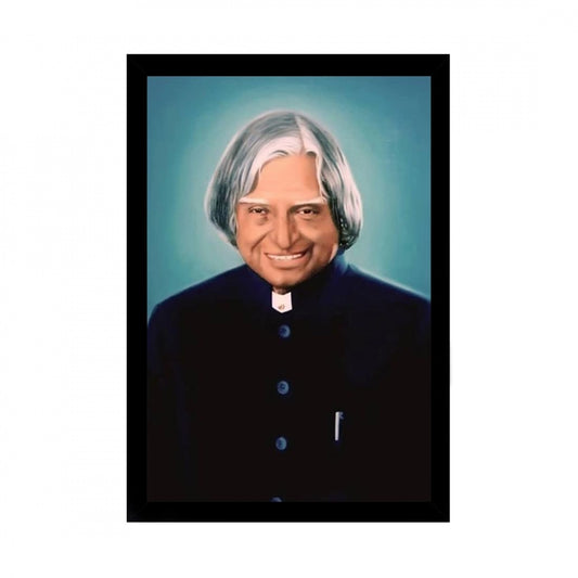 Clasymist A P J Abdul Kalam Painting with Synthetic Photo Frame (Multicolor)