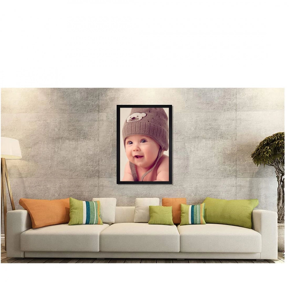 Clasymist Baby Photo Painting with Synthetic Photo Frame (Multicolor)