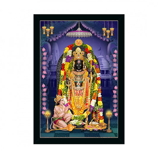 Clasymist Ayodhya ram lalla Painting with Synthetic Photo Frame (Multicolor)