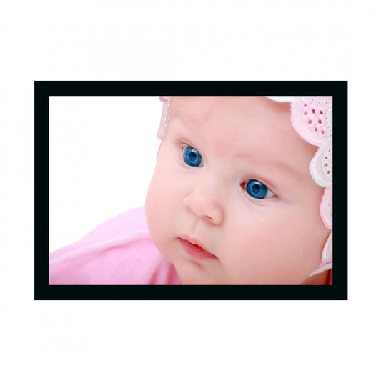 Clasymist Baby Photo Painting with Synthetic Photo Frame (Multicolor)