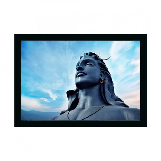 Clasymist Adiyogi Mahakal Painting with Synthetic Photo Frame (Multicolor)