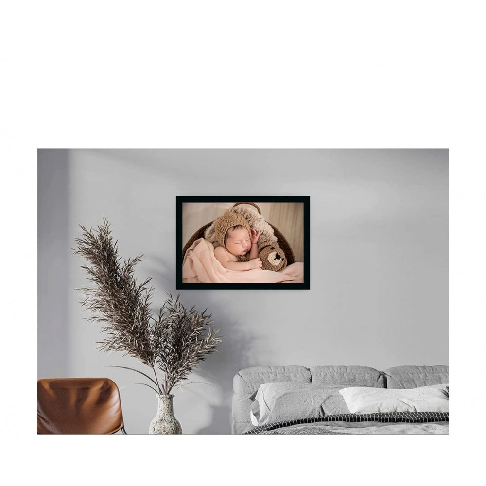 Clasymist Baby Photo Painting with Synthetic Photo Frame (Multicolor)