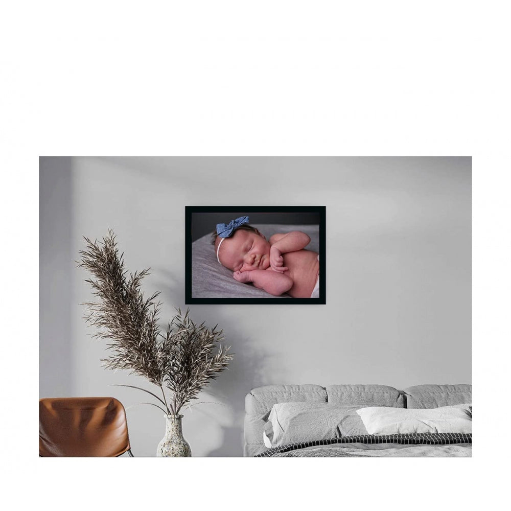 Clasymist Baby Photo Painting with Synthetic Photo Frame (Multicolor)