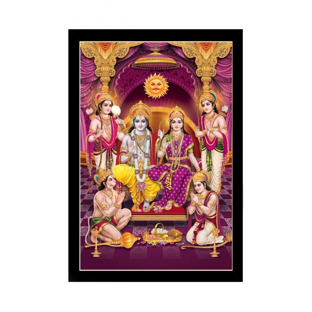 Clasymist Ayodhya Ram Mandir Painting with Synthetic Photo Frame (Multicolor)