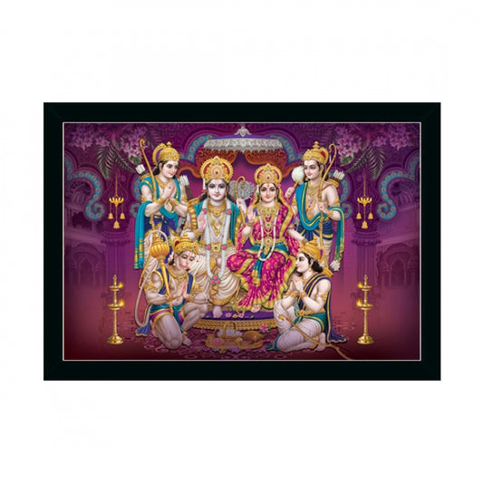 Clasymist Ayodhya Ram Mandir Painting with Synthetic Photo Frame (Multicolor)