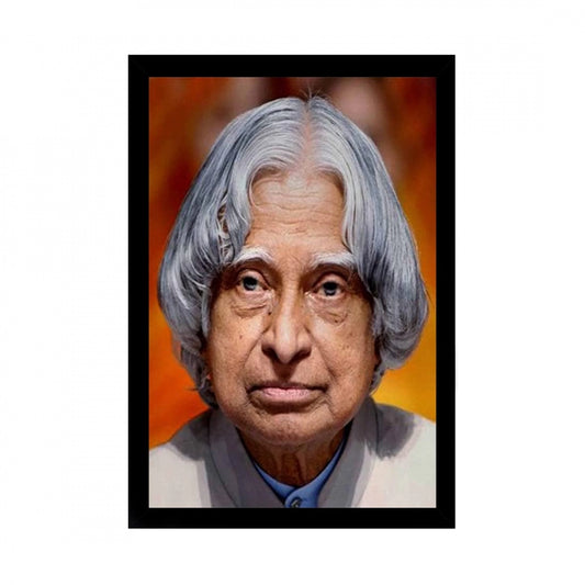 Clasymist A P J Abdul Kalam Painting with Synthetic Photo Frame (Multicolor)