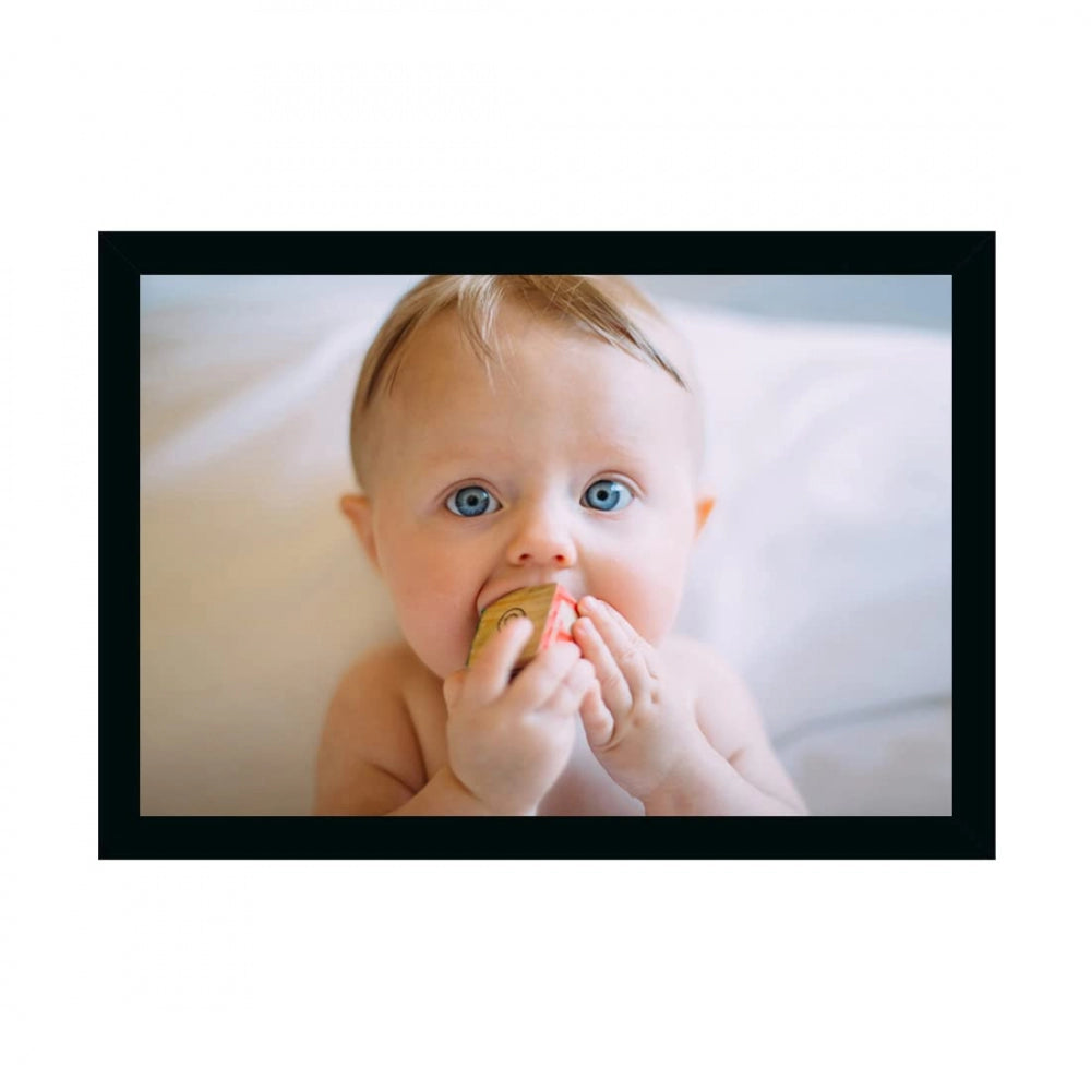 Clasymist Baby Photo Painting with Synthetic Photo Frame (Multicolor)