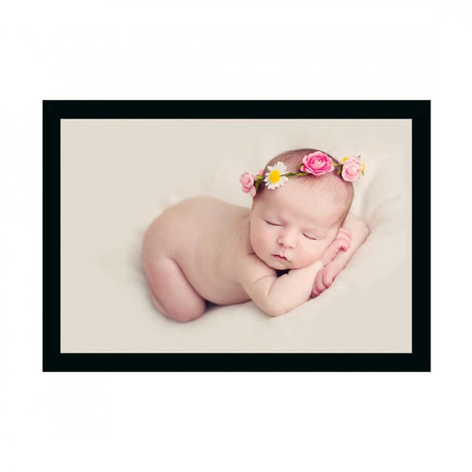 Clasymist Baby Photo Painting with Synthetic Photo Frame (Multicolor)