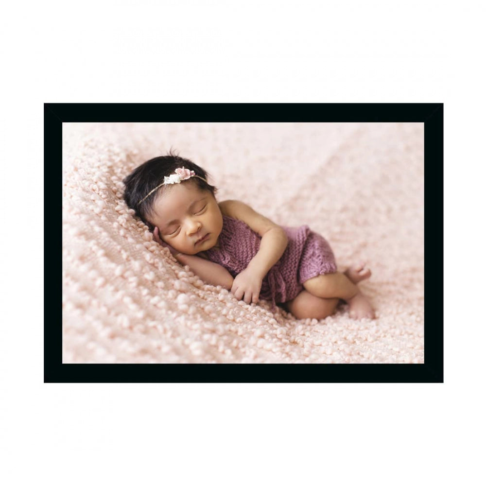 Clasymist Baby Photo Painting with Synthetic Photo Frame (Multicolor)