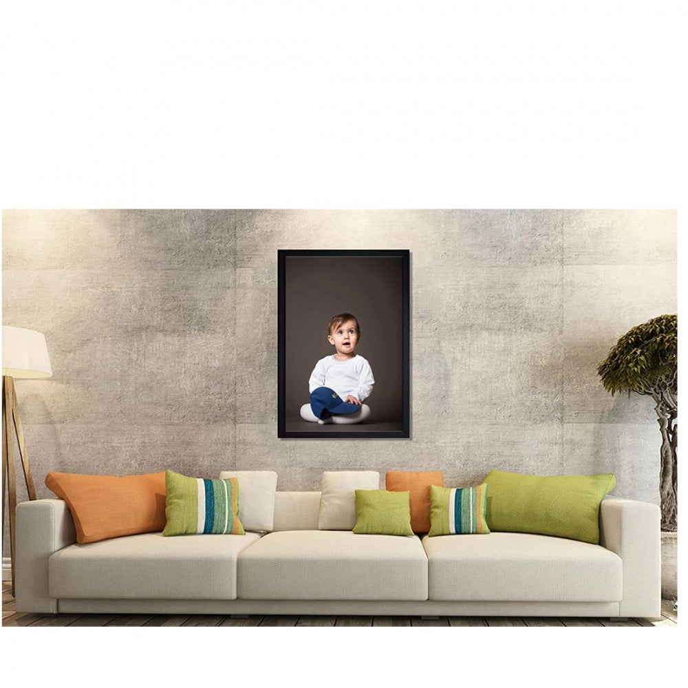 Clasymist Baby Photo Painting with Synthetic Photo Frame (Multicolor)