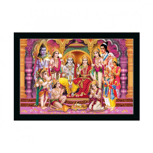 Clasymist Ayodhya Ram Mandir Painting with Synthetic Photo Frame (Multicolor)