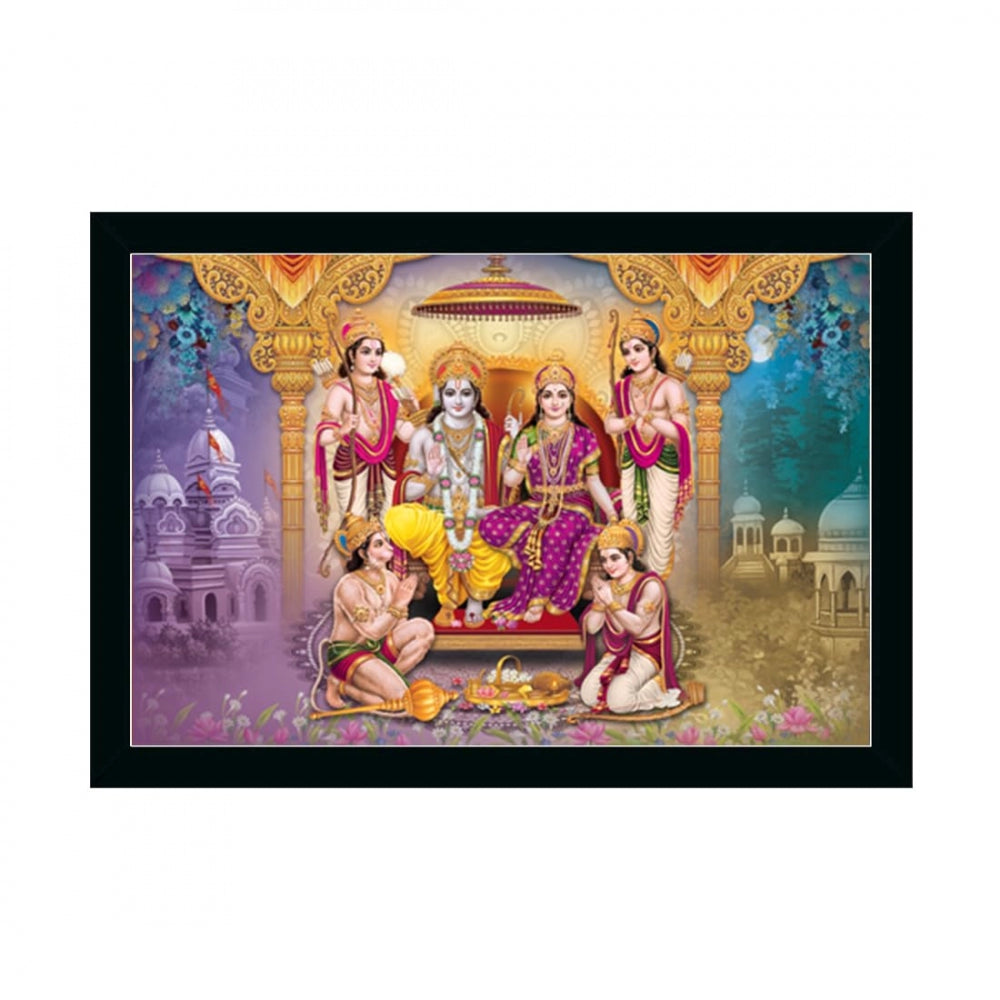 Clasymist Ayodhya Ram Mandir Painting with Synthetic Photo Frame (Multicolor)