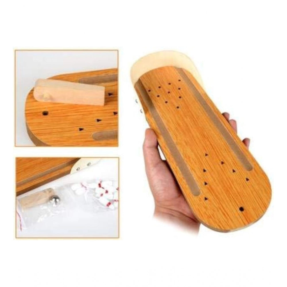 Clasymist Wood  Mini Fun Wooden Bowling Game (Wood Color)