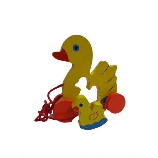 Clasymist Wooden Toddlers Duck Pull Toy For Babies (Multicolor)