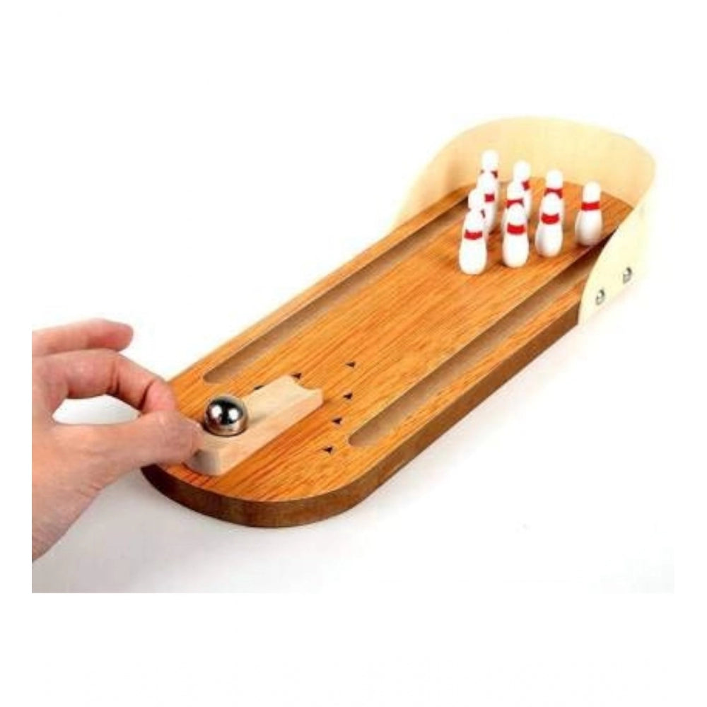 Clasymist Wood  Mini Fun Wooden Bowling Game (Wood Color)