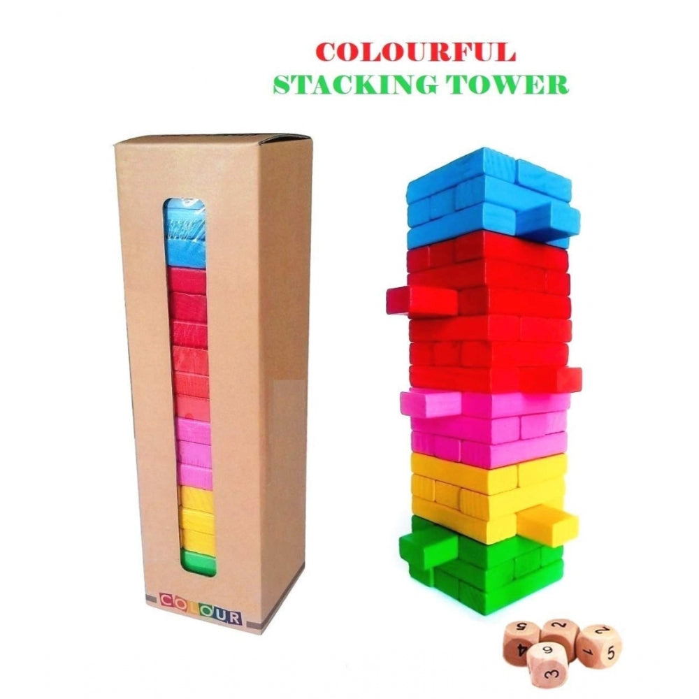 Clasymist Wood Wooden Building Blocks Game 48 Pcs Set (Assorted)