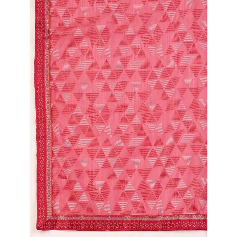 Clasymist Women's Zomto Printed Saree With Unstitched Blouse (Dark Pink, 5-6 Mtrs)