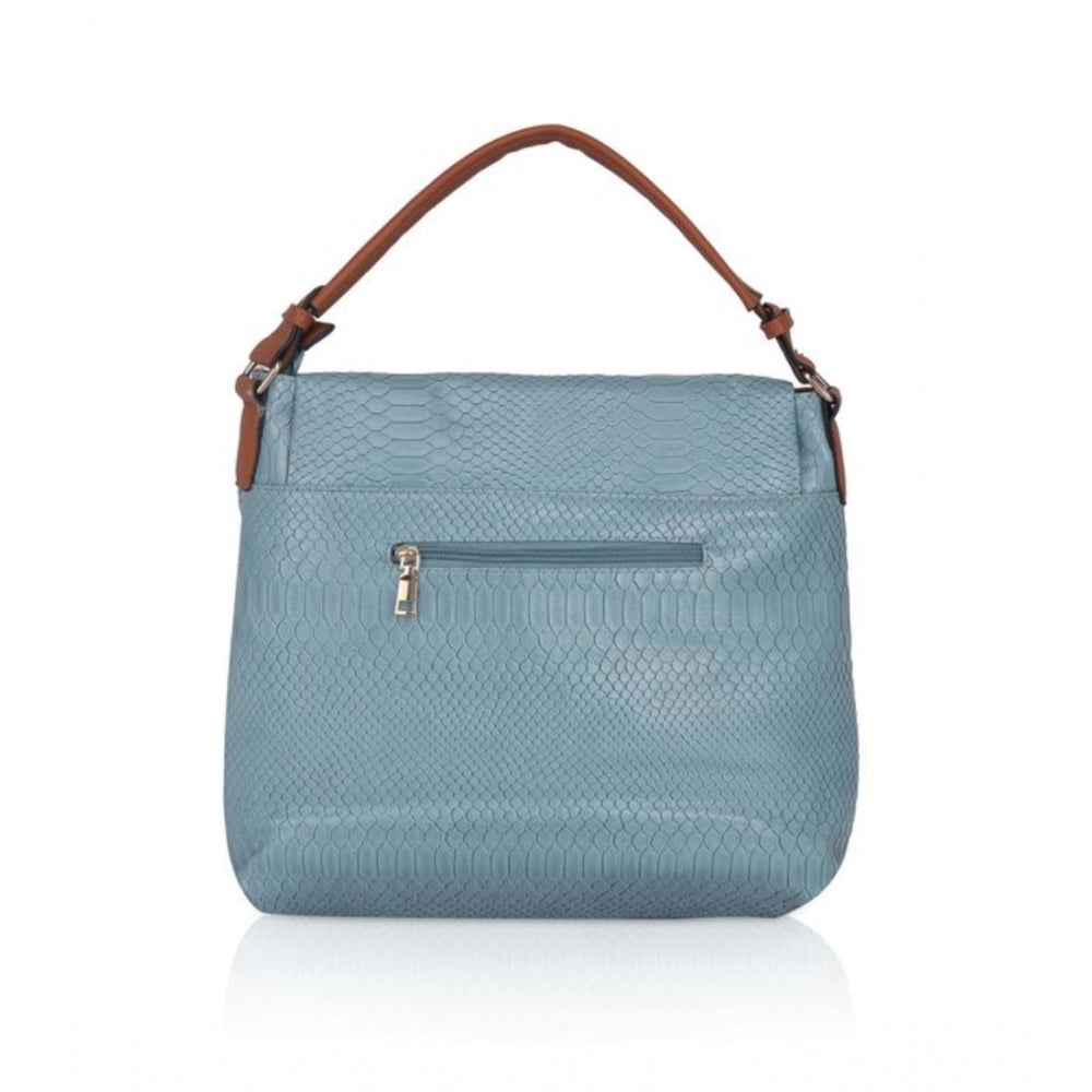 Clasymist Women's Faux Leather Textured Sling Bag (Blue)