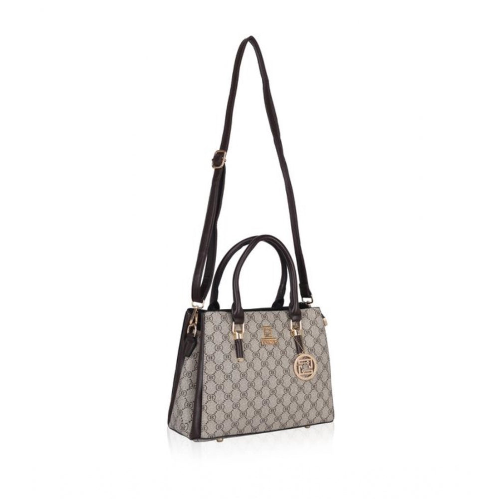 Clasymist Women's Faux Leather Printed Handbag (Coffee)