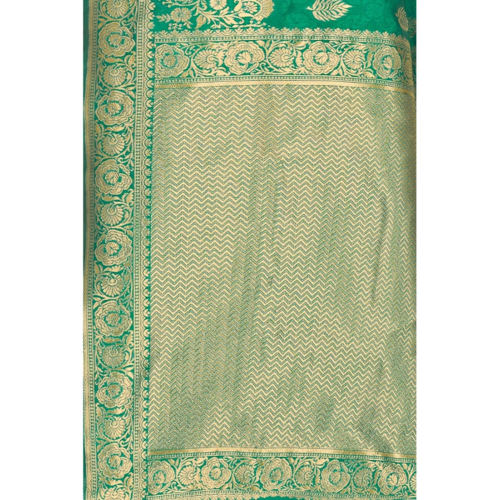 Clasymist Women's Banarasi Silk Designer Weaving Saree With Unstitched Blouse (Green, 5.50 Mtrs)