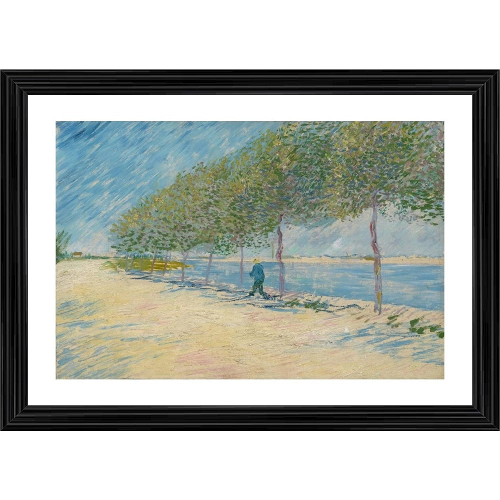 Clasymist By the Seine 1887 Painting With Wood Photo Frame (Multicolor)