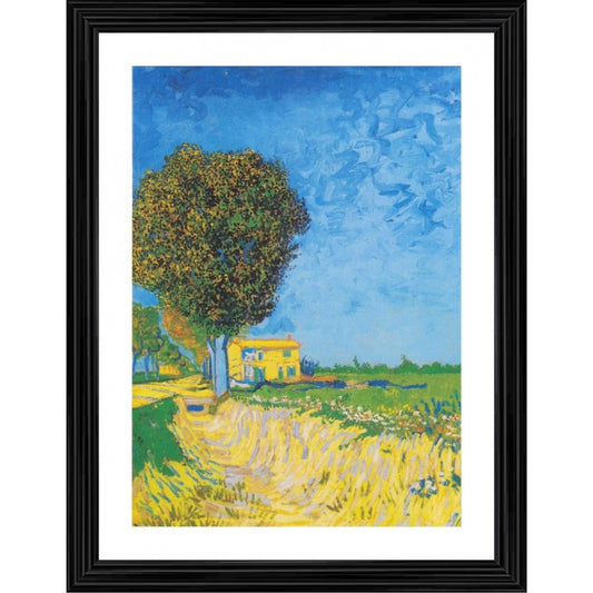 Clasymist A Lane near Arles 1888 Painting With Wood Photo Frame (Multicolor)