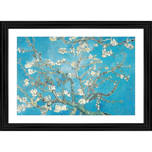 Clasymist Almond Blossom 1890 Painting With Wood Photo Frame (Multicolor)