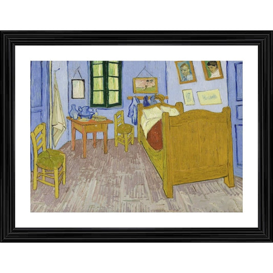 Clasymist Bedroom in Arles 1888 Painting With Wood Photo Frame (Multicolor)