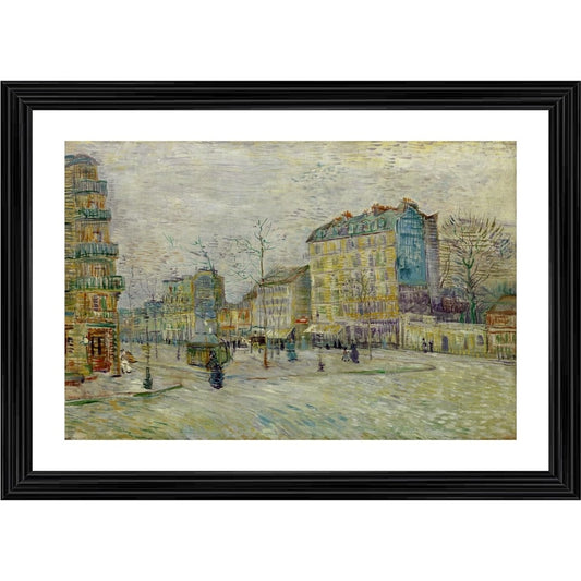 Clasymist Boulevard de Clichy 1887 Painting With Wood Photo Frame (Multicolor)