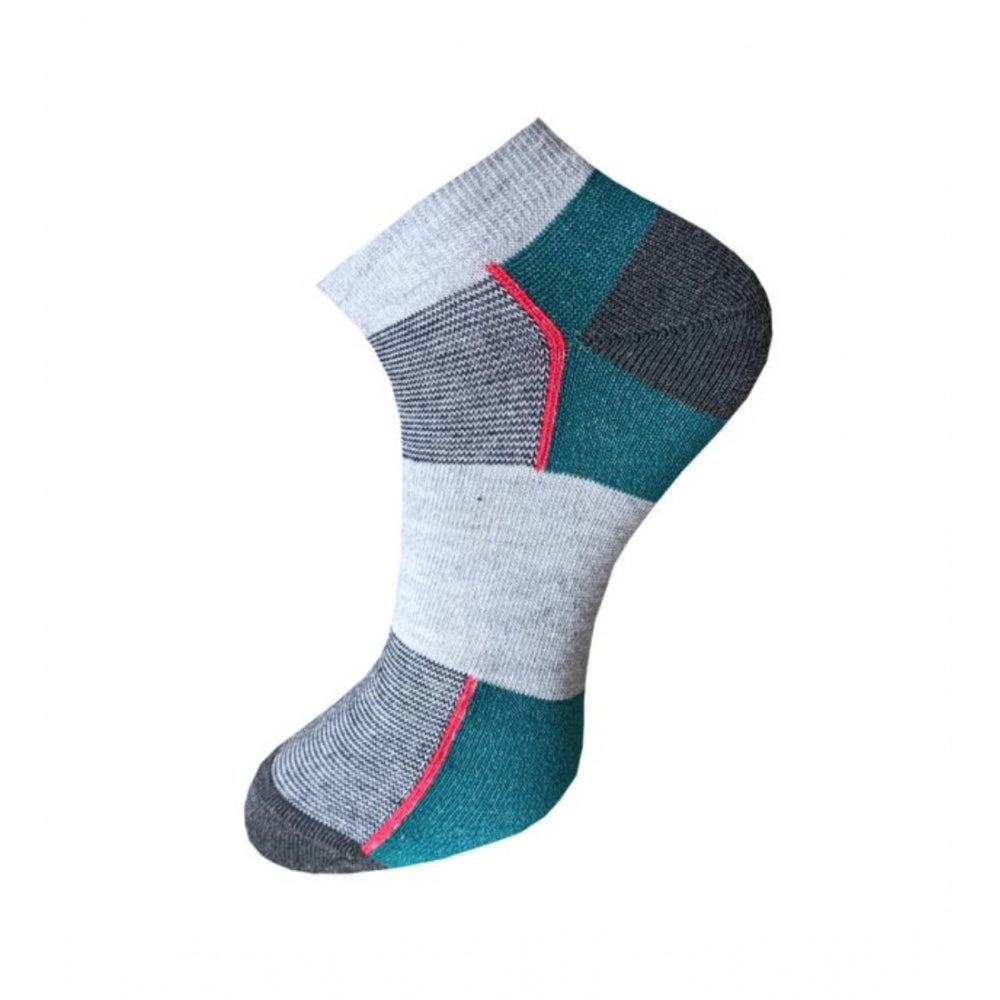 Clasymist 3_Pair Set Unisex Casual Cotton Striped Ankle Length Socks (Multicolor)